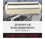 Демонтаж настенного кондиционера Kentatsu до 2.5 кВт (09 BTU) до 30 м2